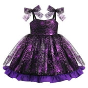 FYMNSI Baby Girls Xmas Christmas Tulle Tutu Dress Toddler Pageant Halloween Holiday Fancy Costume Outfits 18-24 Months Purple